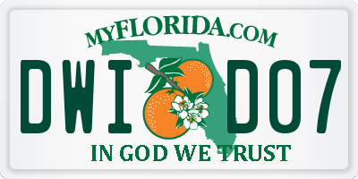 FL license plate DWID07