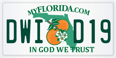 FL license plate DWID19