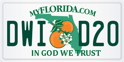 FL license plate DWID20