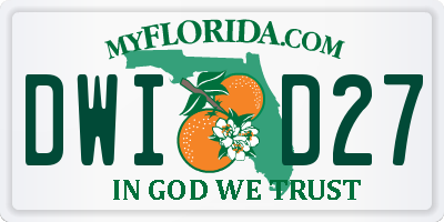 FL license plate DWID27