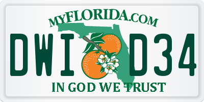 FL license plate DWID34