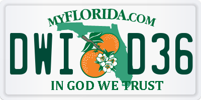 FL license plate DWID36