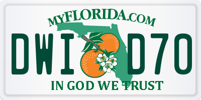 FL license plate DWID70