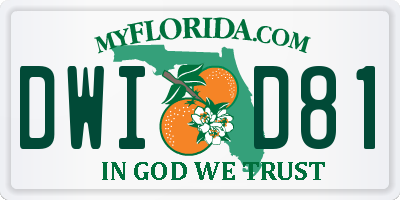 FL license plate DWID81