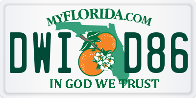 FL license plate DWID86