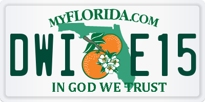 FL license plate DWIE15