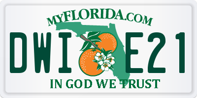 FL license plate DWIE21