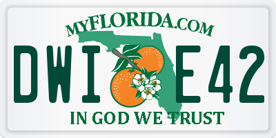 FL license plate DWIE42