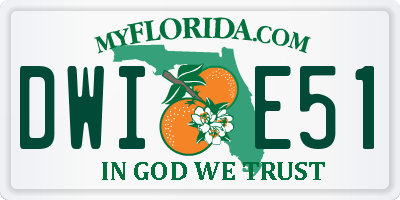 FL license plate DWIE51