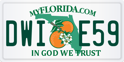 FL license plate DWIE59