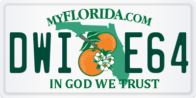 FL license plate DWIE64