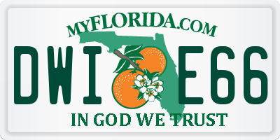 FL license plate DWIE66