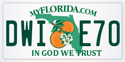 FL license plate DWIE70