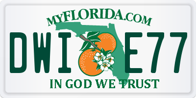 FL license plate DWIE77