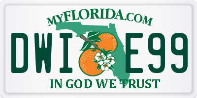 FL license plate DWIE99