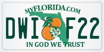 FL license plate DWIF22