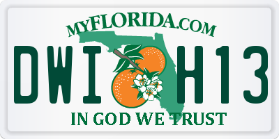 FL license plate DWIH13