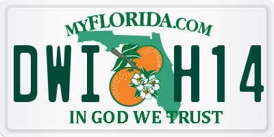 FL license plate DWIH14