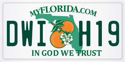 FL license plate DWIH19