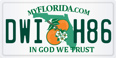 FL license plate DWIH86