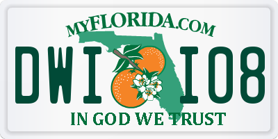 FL license plate DWII08