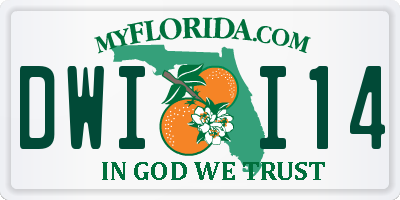 FL license plate DWII14