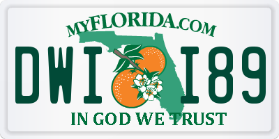 FL license plate DWII89