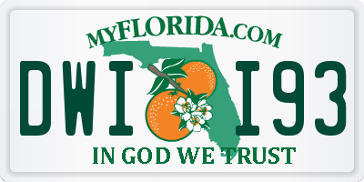 FL license plate DWII93