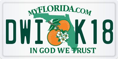 FL license plate DWIK18