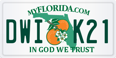 FL license plate DWIK21