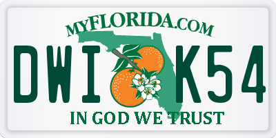 FL license plate DWIK54