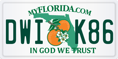 FL license plate DWIK86