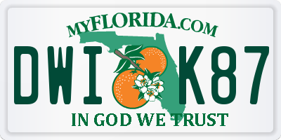 FL license plate DWIK87