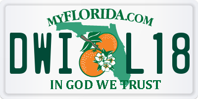 FL license plate DWIL18