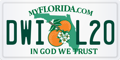 FL license plate DWIL20