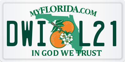FL license plate DWIL21