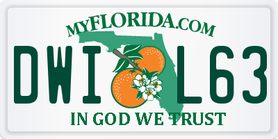FL license plate DWIL63