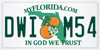 FL license plate DWIM54