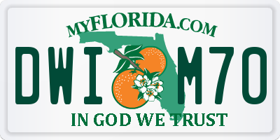 FL license plate DWIM70
