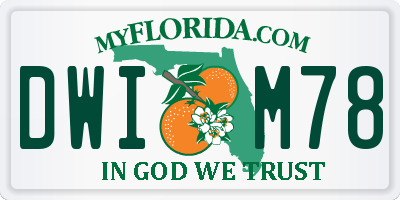 FL license plate DWIM78