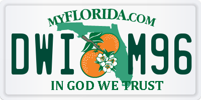 FL license plate DWIM96