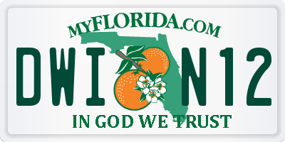 FL license plate DWIN12