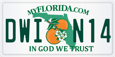 FL license plate DWIN14