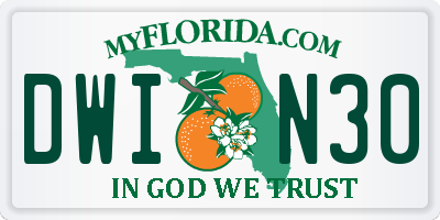 FL license plate DWIN30