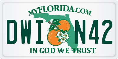 FL license plate DWIN42