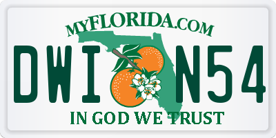 FL license plate DWIN54