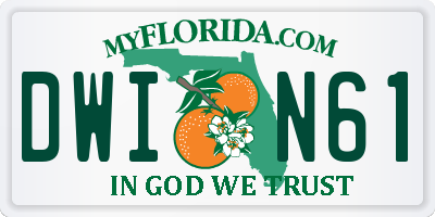 FL license plate DWIN61