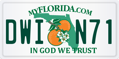 FL license plate DWIN71