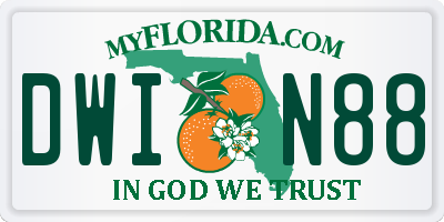 FL license plate DWIN88