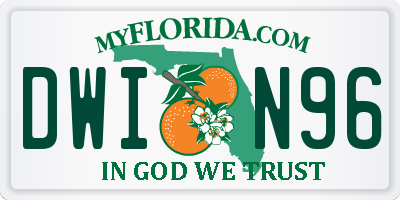 FL license plate DWIN96